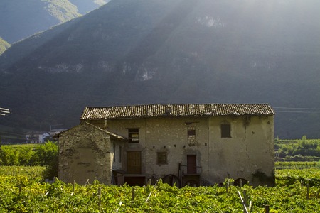 old abandoned house in the mountains in Italyの写真素材