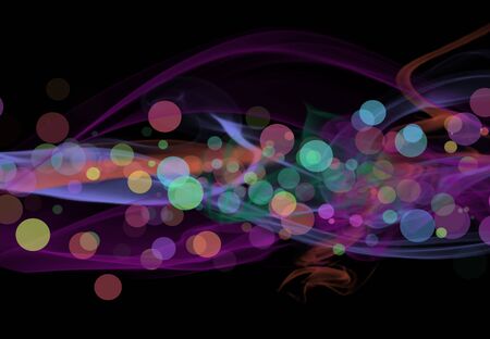 abstract background bokeh on a black backgroundの写真素材