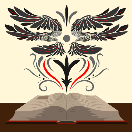 Book with birdsのイラスト素材