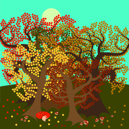 Autumn treesのイラスト素材