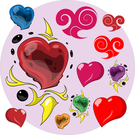 Valentine heartsのイラスト素材