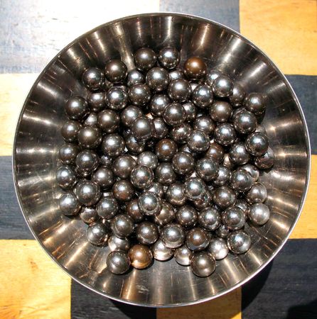 The Metallic balls look enough unusual however ball - one of the main of the geometric forms. In this instance balls are a detail of ball bearing.の写真素材
