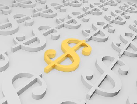 Universal sign marking the most wide-spread currency in world - an American dollarの写真素材