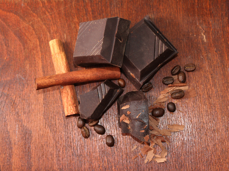 Chocolate is a typically sweet, usually brown, food preparation of Theobroma cacao seeds, roasted and ground, often flavored, as with vanilla. It is made in the form of a liquid, paste, or in a block, or used as a flavoring ingredient in other foods.の写真素材