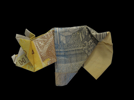 Origami traditional Japanese art make figure from paperの写真素材