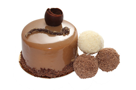 Chocolate cake is a cake flavored with melted chocolate and/or cocoa powder.の写真素材