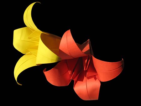 Origami traditional Japanese art make figure from paperの写真素材