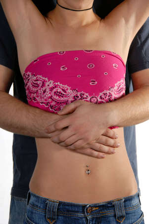 Closeup of young couple in love.の写真素材