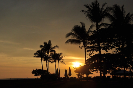 resort sunset viewの写真素材