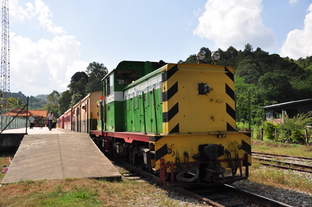 old train on railの写真素材