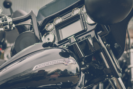 BREDA, NETHERLANDS - AUGUST 26 2018: Motors are shining at a Dutch motor event especially for the scrambler enthusiastsのeditorial素材