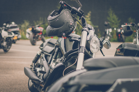 BREDA, NETHERLANDS - AUGUST 26 2018: Motors are shining at a Dutch motor event especially for the scrambler enthusiastsのeditorial素材