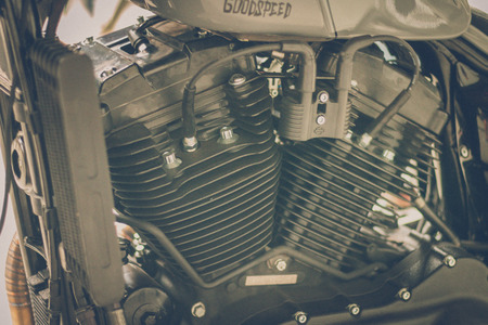 BREDA, NETHERLANDS - AUGUST 26 2018: Motors are shining at a Dutch motor event especially for the scrambler enthusiastsのeditorial素材