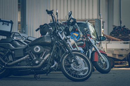 ROTTERDAM, NETHERLANDS - SEPTEMBER 2 2018: Motorcycles are shining at Dutch motor event "Rotterdam Dirt Ride"のeditorial素材