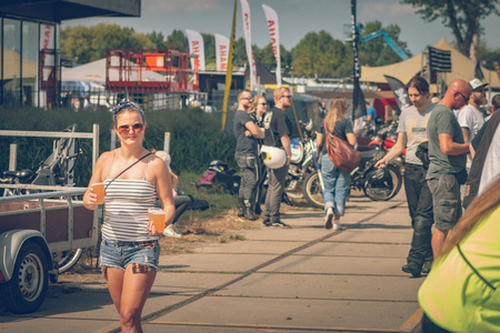 ROTTERDAM, NETHERLANDS - SEPTEMBER 2 2018: People having fun at Dutch motorcycle event "Rotterdam Dirt Ride"のeditorial素材