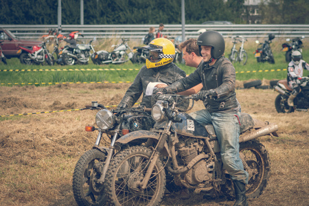 ROTTERDAM, NETHERLANDS - SEPTEMBER 2 2018: People having fun at Dutch motorcycle event "Rotterdam Dirt Ride"のeditorial素材