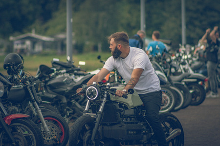 ROTTERDAM, NETHERLANDS - SEPTEMBER 2 2018: People having fun at Dutch motorcycle event "Rotterdam Dirt Ride"のeditorial素材