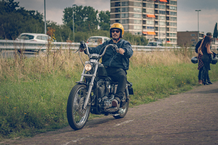 ROTTERDAM, NETHERLANDS - SEPTEMBER 2 2018: People having fun at Dutch motorcycle event "Rotterdam Dirt Ride"のeditorial素材
