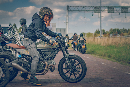 ROTTERDAM, NETHERLANDS - SEPTEMBER 2 2018: People having fun at Dutch motorcycle event "Rotterdam Dirt Ride"のeditorial素材