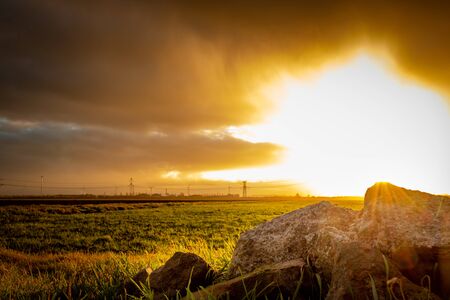 Sunset in Hoek van Holland Netherlandsの写真素材