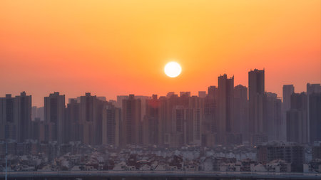 Dubai downtown in Dubai, UAE. Dubai was the fastest developing city in the world between 2002 and 2008.