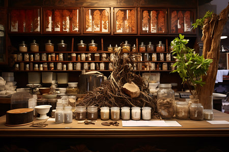 Antique cosmetics and perfumes in a shop in Paris, France