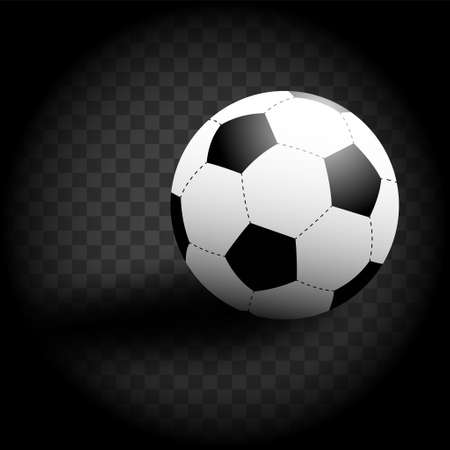 Soccer ball icon. Isolate on black background. Vector soccer ball isolated on transparent backgroundのイラスト素材