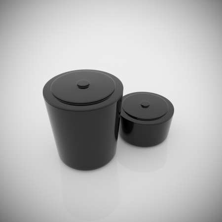 White plastic container on the floor 3d renderの写真素材