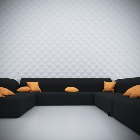 Modern living room interior 3d renderの写真素材