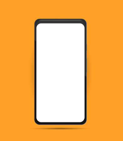 Realistic Modern slim smartphone, phone with shadows. Solid color beautiful background , Illustration for business and work. Device UI UX mockup for presentation template. Vector illustrationのイラスト素材