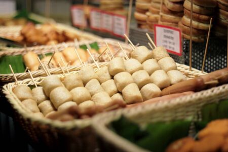 Meatball Satay sell at the marketの写真素材