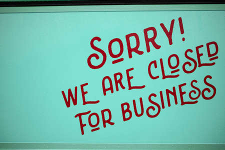 sorry we are closed signの写真素材