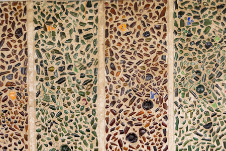 Ceramic tiles on the wall of the house, Thailand.の写真素材