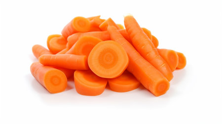 Carrots isolated on white background,  Created using generative AI tools.の素材