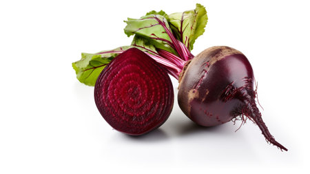 Fresh beetroot isolated on white background,  Created using generative AI tools.の素材