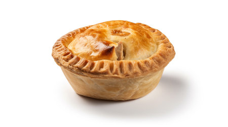 Meat pie isolated on white background,  Created using generative AI tools.の素材