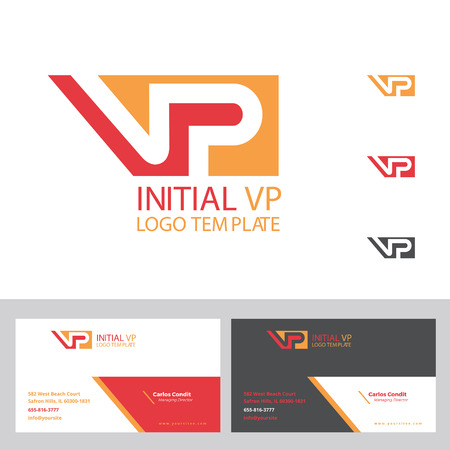 Vp initial logo plus business cardのイラスト素材