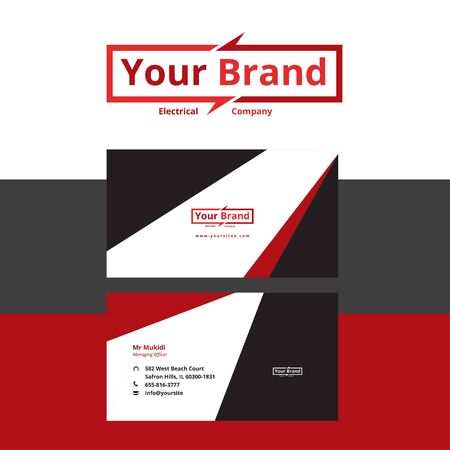 Electrical logo plus business cardのイラスト素材