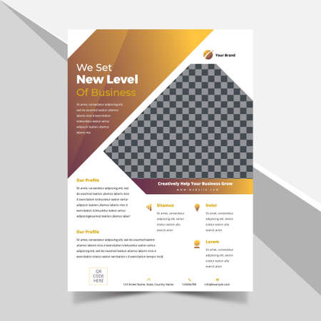 modern business flyer in gold purple colorのイラスト素材
