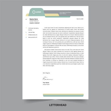 letterhead template in pale and retro colorのイラスト素材