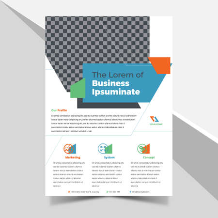 creative colorful flyer with geometric shapeのイラスト素材