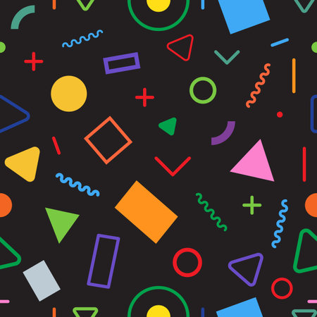 Abstract Geometric Seamless Pattern Background, Modern Shapes Decorative Vector Design
