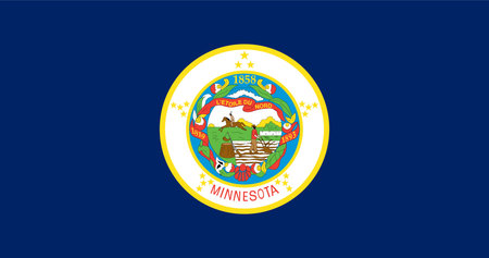 Minnesota (1957-1983) Flag Vector Illustration Premium Qualityのイラスト素材