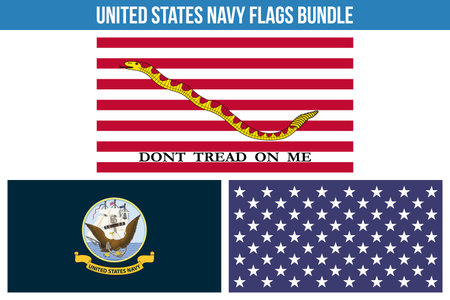 United States Navy Flags Bundle Vector Illustration Premium Qualityのイラスト素材