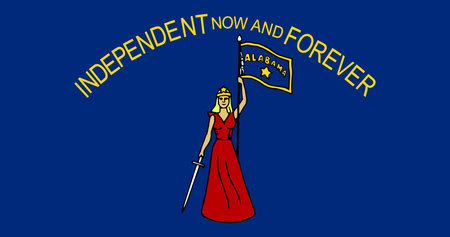 Alabama (1861, Obverse) Flag Vector Illustration Premium Qualityのイラスト素材