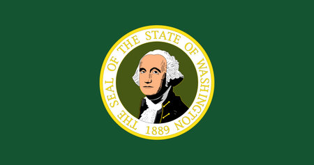 Washington (1923-1967) Flag Vector Illustration Premium Qualityのイラスト素材