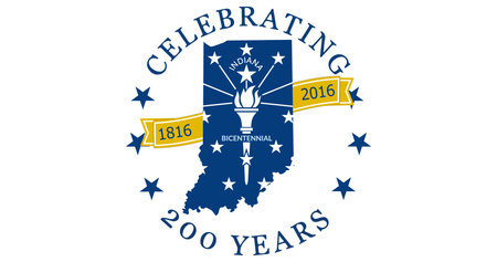 Indiana Bicentennial Flag Vector Illustration Premium Qualityのイラスト素材