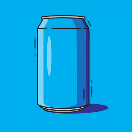 Illustration Vector Graphic Cartoon Character of Blue Cans With The Shadowのイラスト素材