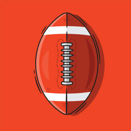 Illustration Vector Graphic Cartoon Character of American Football With The Shadowのイラスト素材