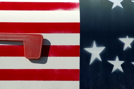 American Flag Painted On Mailboxの写真素材